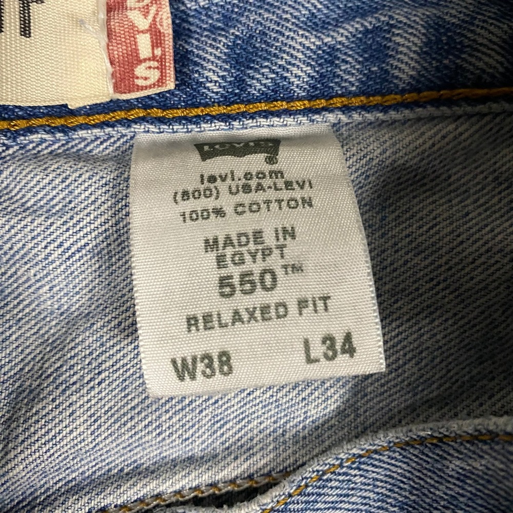 Y2K Levis 550 Relaxed Fit Jeans Mens 38x34 Blue Denim Medium Wash - Picture 3 of 6